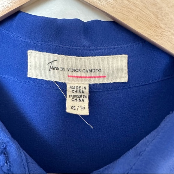 SOLD Cobalt Blue Silk Shirt XS Vince Camuto - Picture 4 of 8